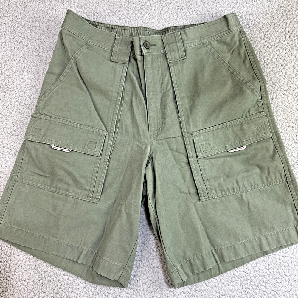 Mens Cargo Comfort Waist Shorts 31W LL Bean Olive Green 242462 Utility Stretch